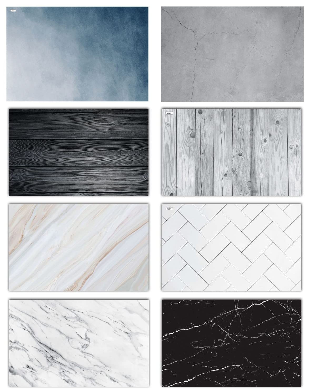 Pack of 4 Double Sided Backdrops for Photography, Food Photography (BG1)