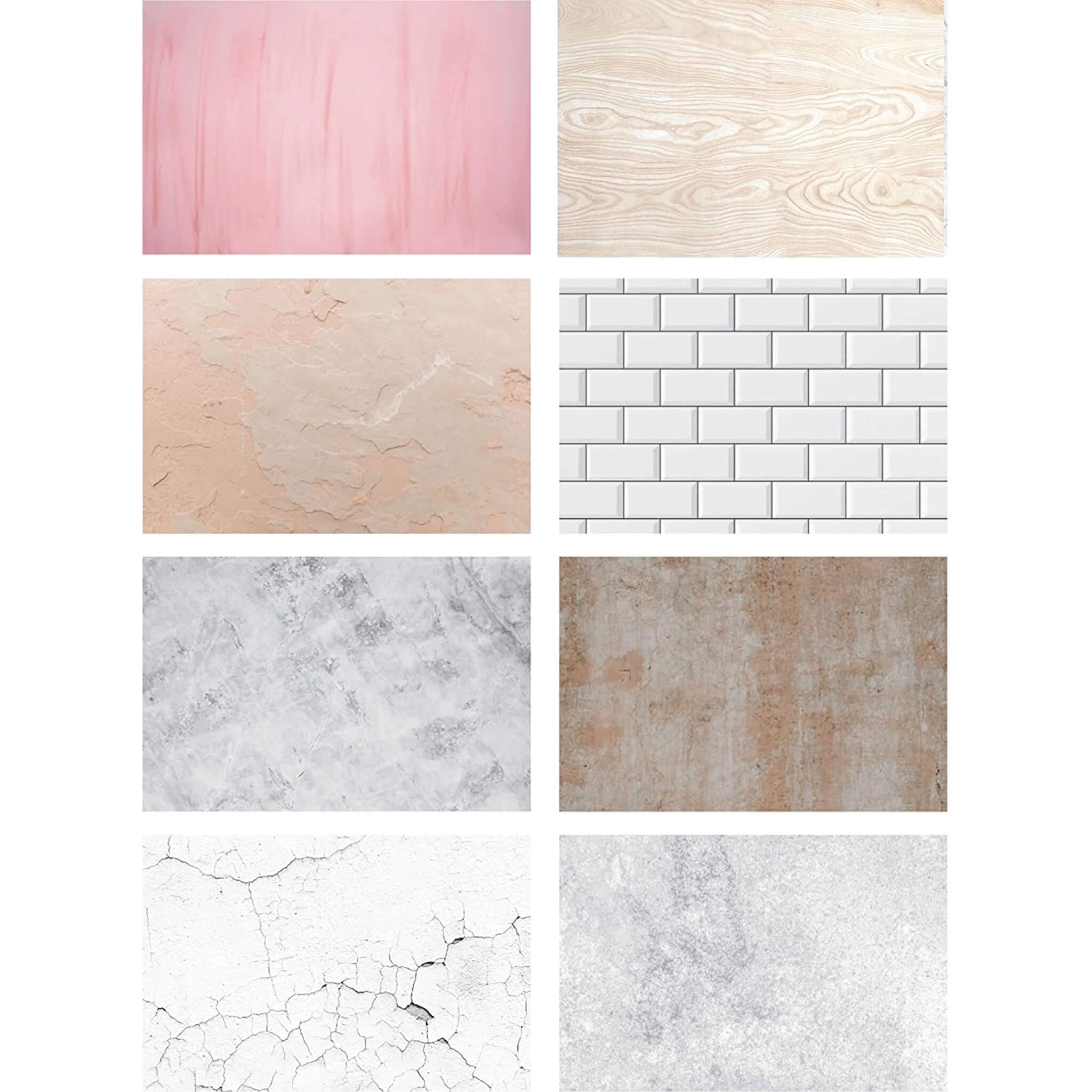 Bundle (Pack of 4) Double Sided Flat Lay Tabletop Photography Backdrop (BG8)