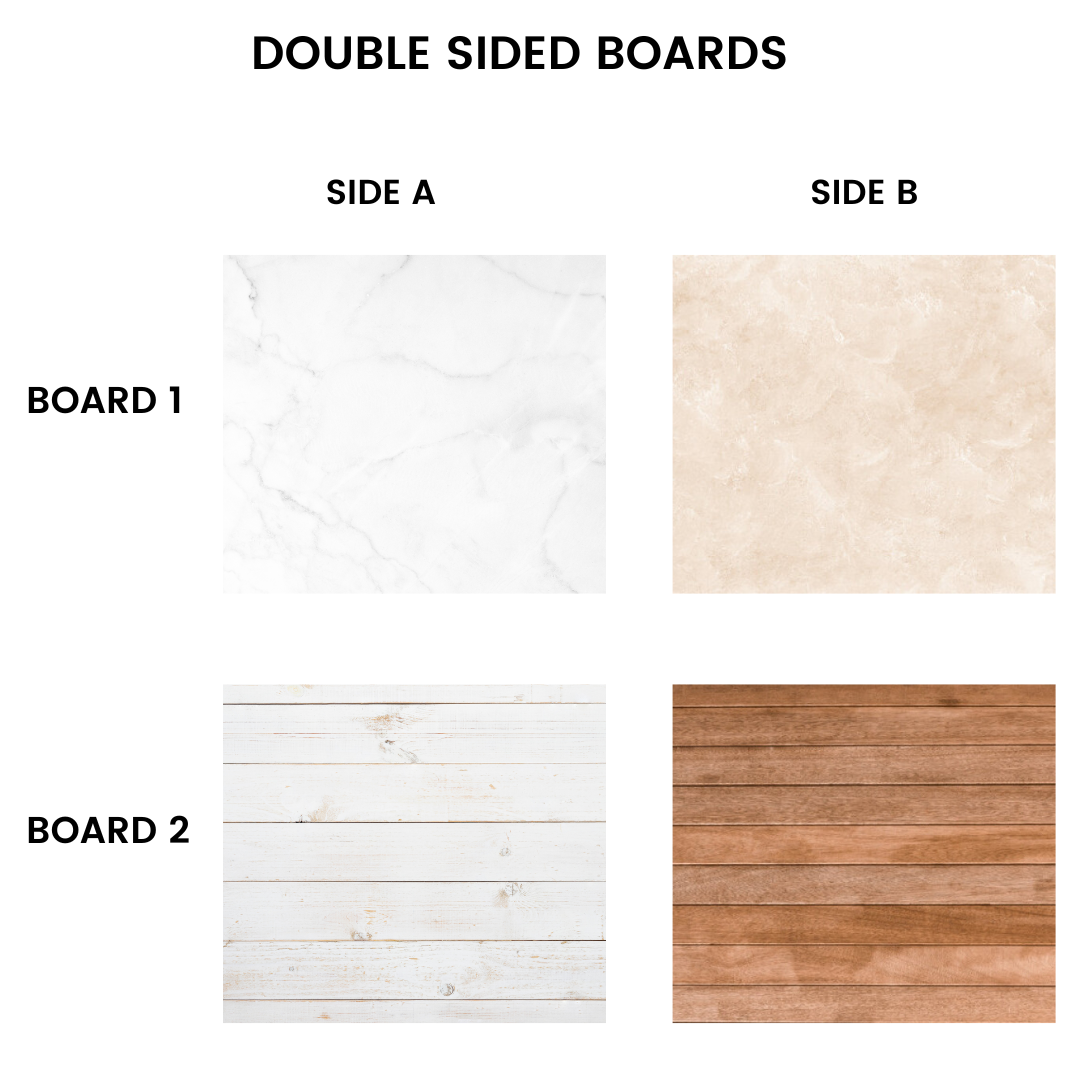Backdrop Boards Pack of 2 double sided backdrops (4 designs) 2X2 ft