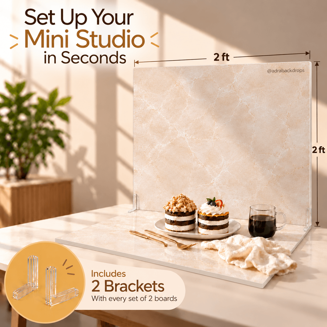Backdrop Boards ✨ Pack of 2 double sided backdrops (4 designs) 2X2 ft